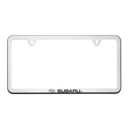 Subaru License Plate Frame - Subaru Logo Chrome