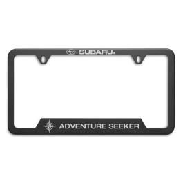 Subaru License Plate Frame Adventure Seeker Matte Black