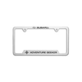 Subaru License Plate Frame Adventure Seeker Polished