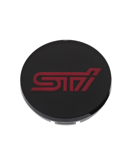 Subaru Wheel Center Cap Black With Red STI Logo