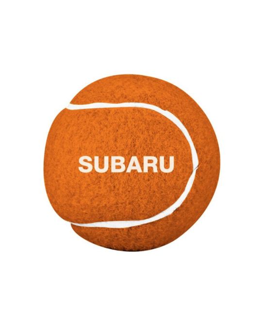 Subaru Dog Tennis Ball Orange With Subaru Logo