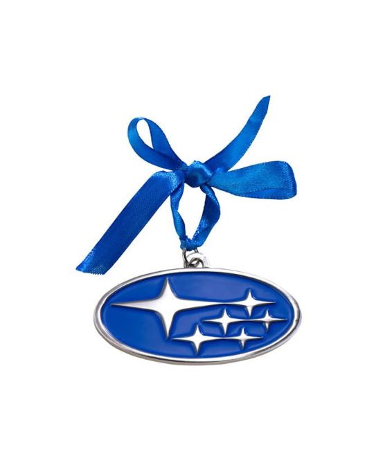 Subaru Holiday Ornament Blue With Silver Star Cluster Logo