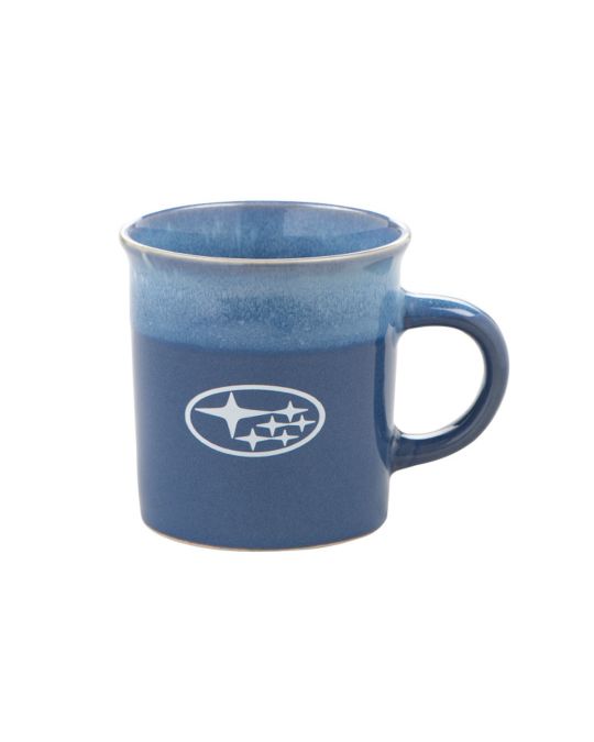 Subaru Blue Cabin Mug With White Star Cluster Logo 16 Ounce