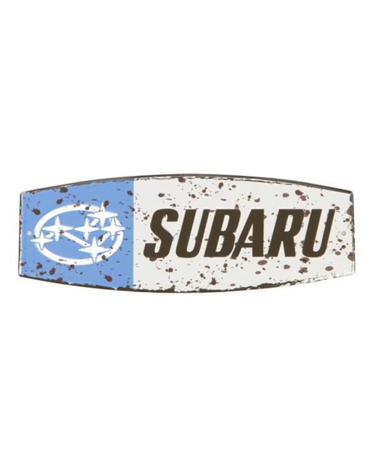 Subaru Gear Vintage Sign Blue White Recycled Aluminum With Star Cluster Logo
