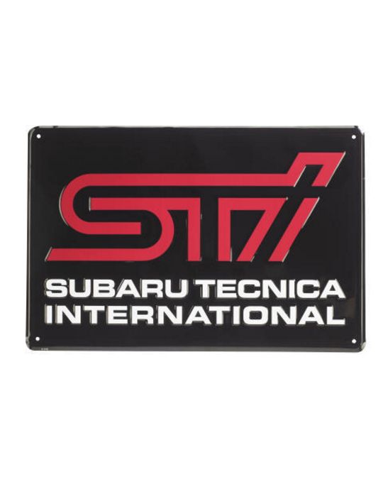 Subaru Gear STI Subaru Tecnica International Recycled Aluminum Garage Sign Black