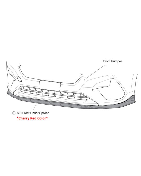 Subaru STi Front Underspoiler Cherry Red With STi Logo
