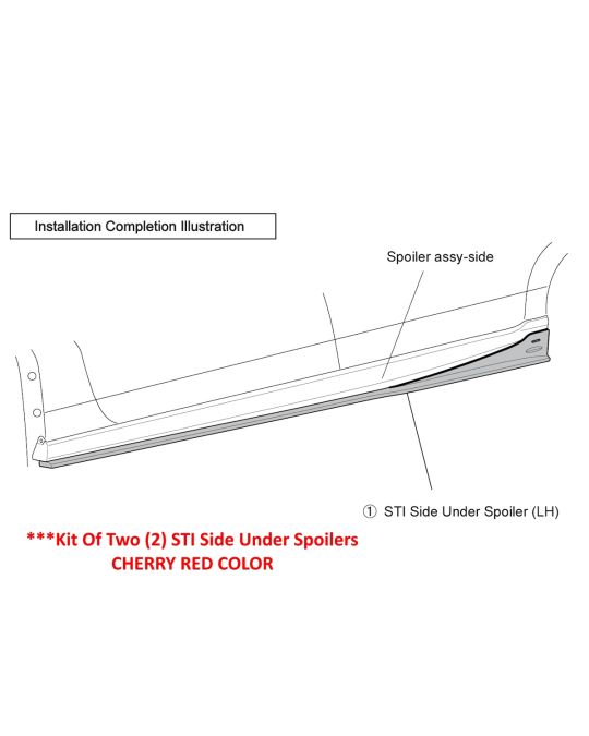 Subaru STI Side Under Spoilers Cherry Red Kit Of Two For RS Left And Right