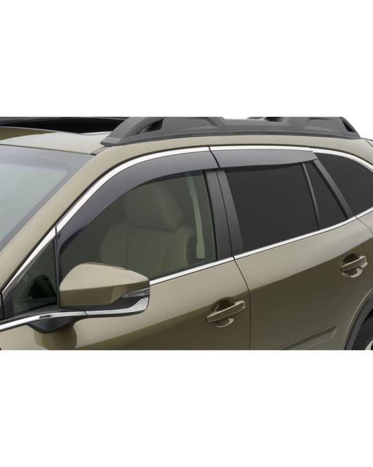 Subaru Side Window Deflectors Kit Of Four With Chrome Trim
