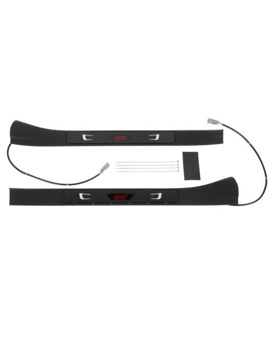Subaru Illuminated Side Sill Plates Set Of Two For Front Doors With Red STI Logo