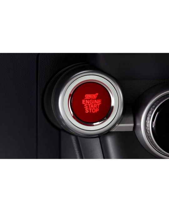 Subaru Cherry Red Push Engine Switch With STI Logo