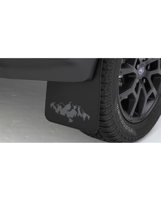 Subaru Mud Flaps Flat Style Black With Wilderness Logo Kit Of Four Front And Rear For Wilderness Edition