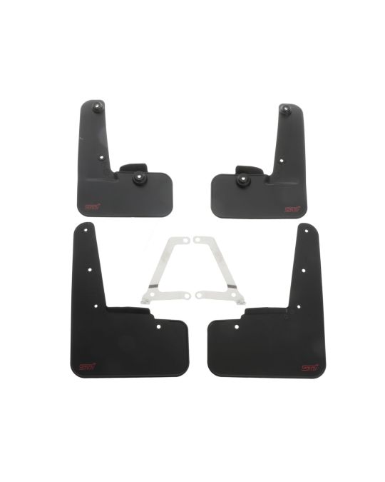 Subaru Mud Flaps Black With STI Logo Kit Of Four For Front And Rear