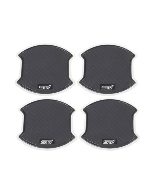 Subaru Door Handle Cup Protectors Kit Of Four Carbon Fiber With STI Logo