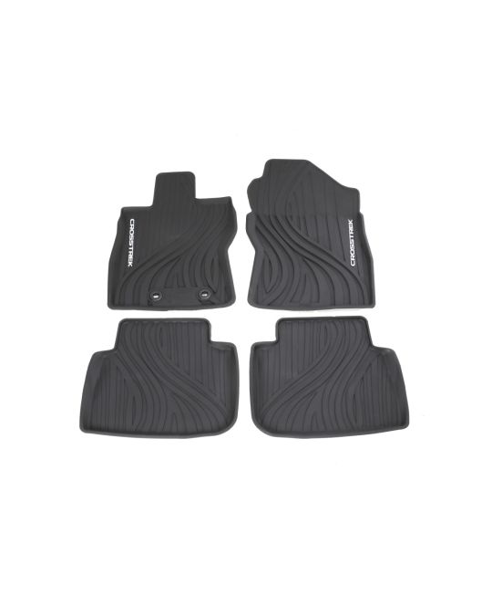 Subaru All Weather Floor Liners Kit Of Four For Front And Rear Black With White Crosstrek Logo