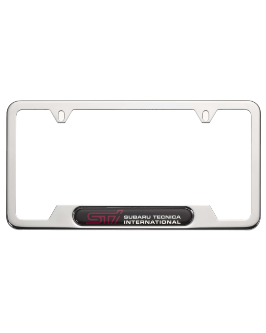 Subaru License Plate Frame - STI - Polished