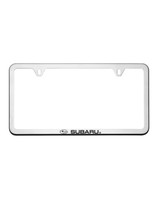 Subaru License Plate Frame - Subaru Logo Chrome