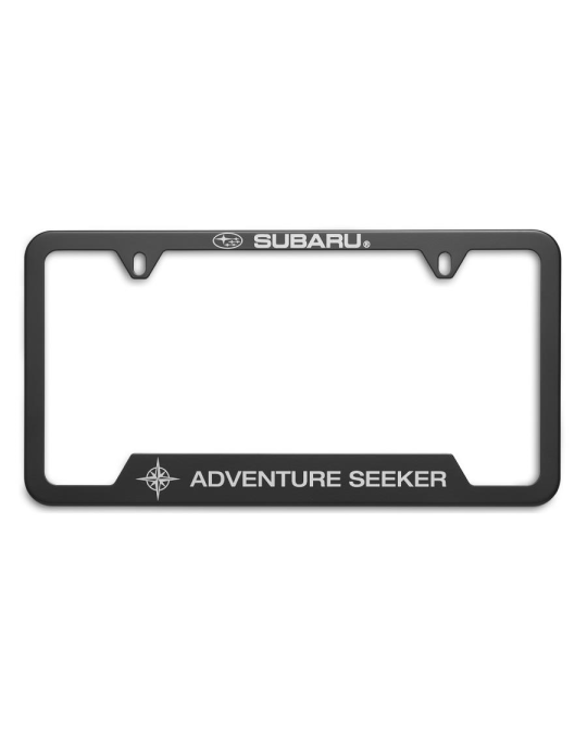 Subaru License Plate Frame Adventure Seeker Matte Black