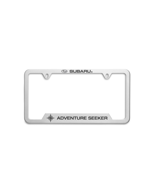 Subaru License Plate Frame Adventure Seeker Polished