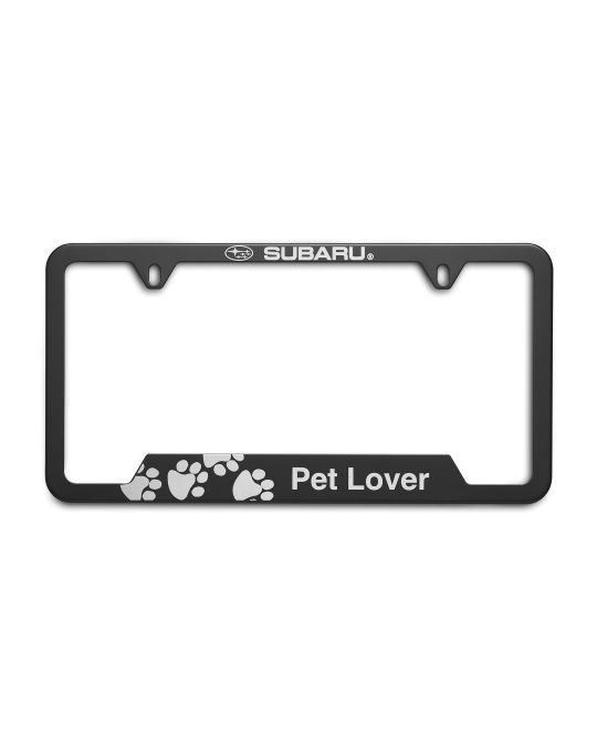 Subaru License Plate Frame Pet Lover Matte Black