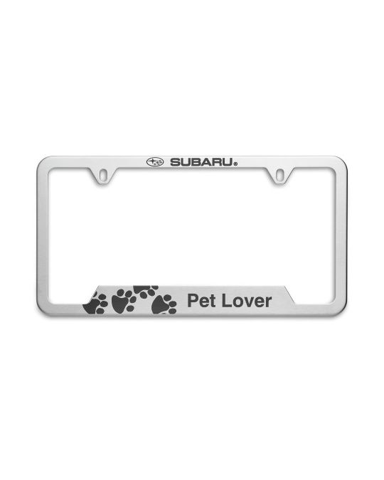 Subaru License Plate Frame Pet Lover Polished Stainless Steel