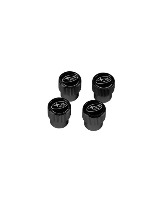 Subaru Valve Stem Caps Black Kit Of Four With Star Cluster Logo