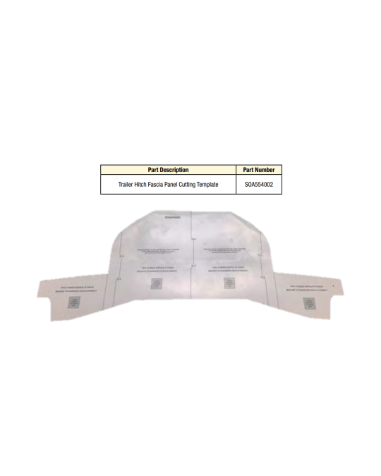 Subaru Cutting Template For Trailer Hitch Receiver Installation - Wilderness Edition