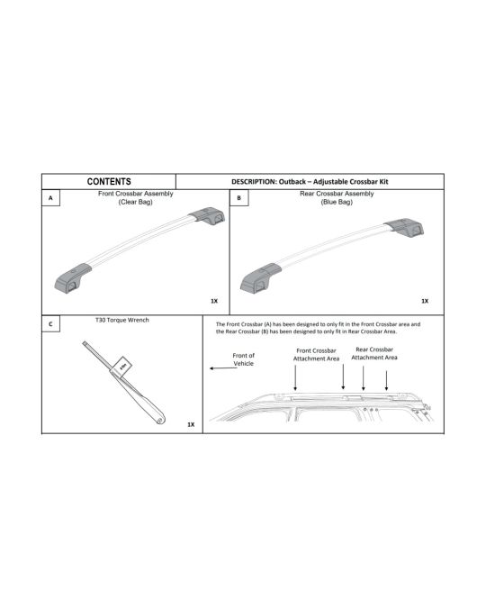 Subaru Aero Roof Rack Crossbars Kit Of Two