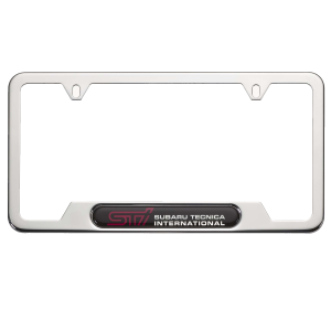 Subaru License Plate Frame - STI - Polished