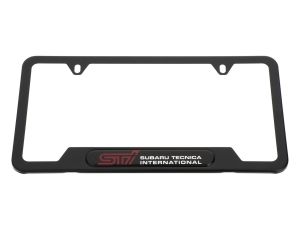 Subaru License Plate Frame - STI - Black