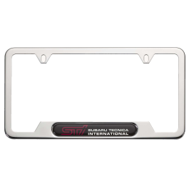 Subaru License Plate Frame - STI - Polished