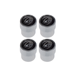 Subaru Valve Stem Caps Silver Chrome Kit Of Four With Star Cluster Logo