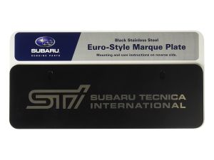 Subaru Marque Plate STI Black EURO